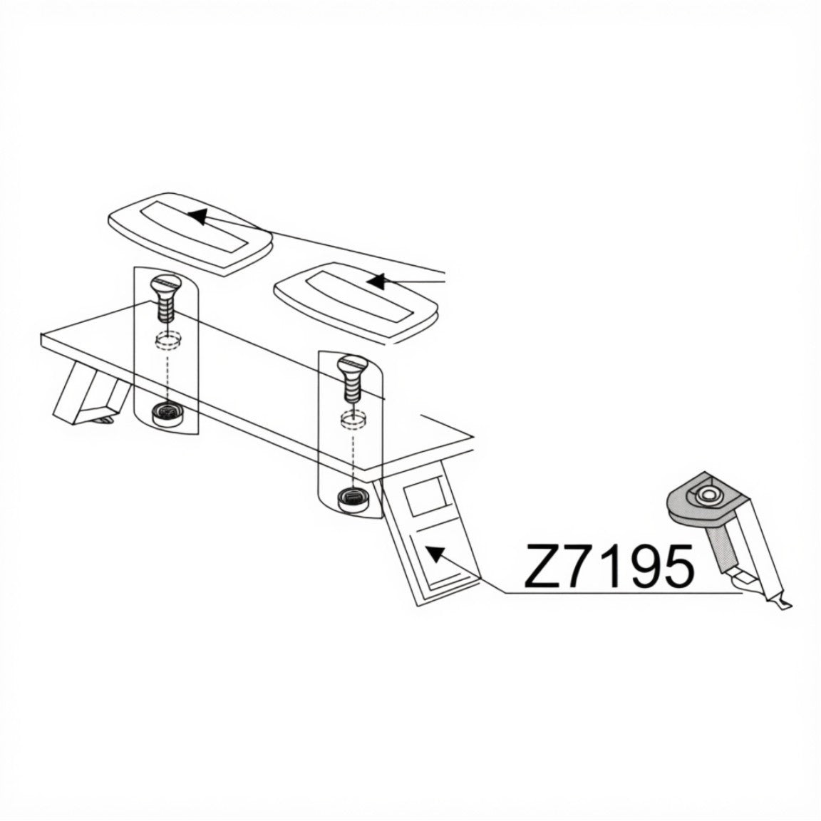 Zodiac Online Shop Z7195 aluminium banksteun voor zitplank op rails, geschikt voor Zodiac Futura, Classic en Bombard Commando