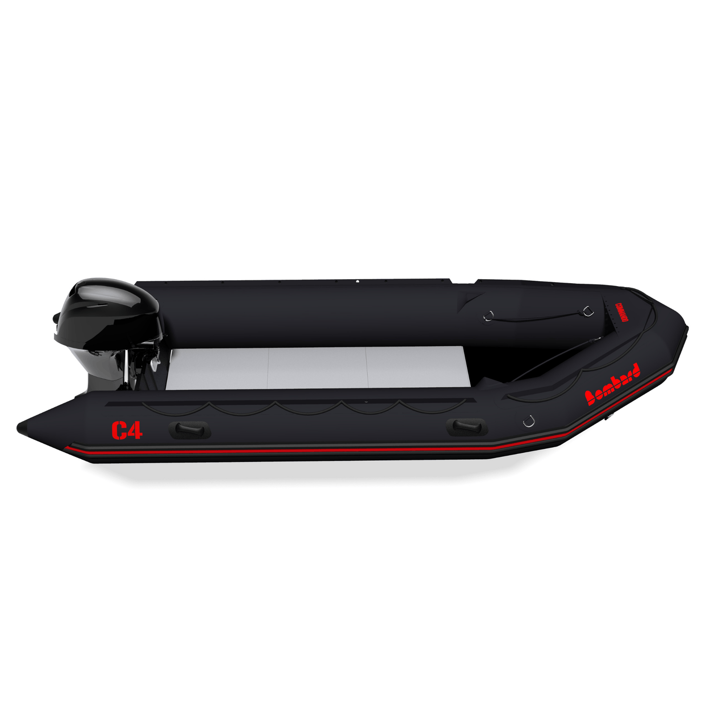 Bombard Commando C4 - rubberboot met aluminium vlonderdelen deelbare houten kiel