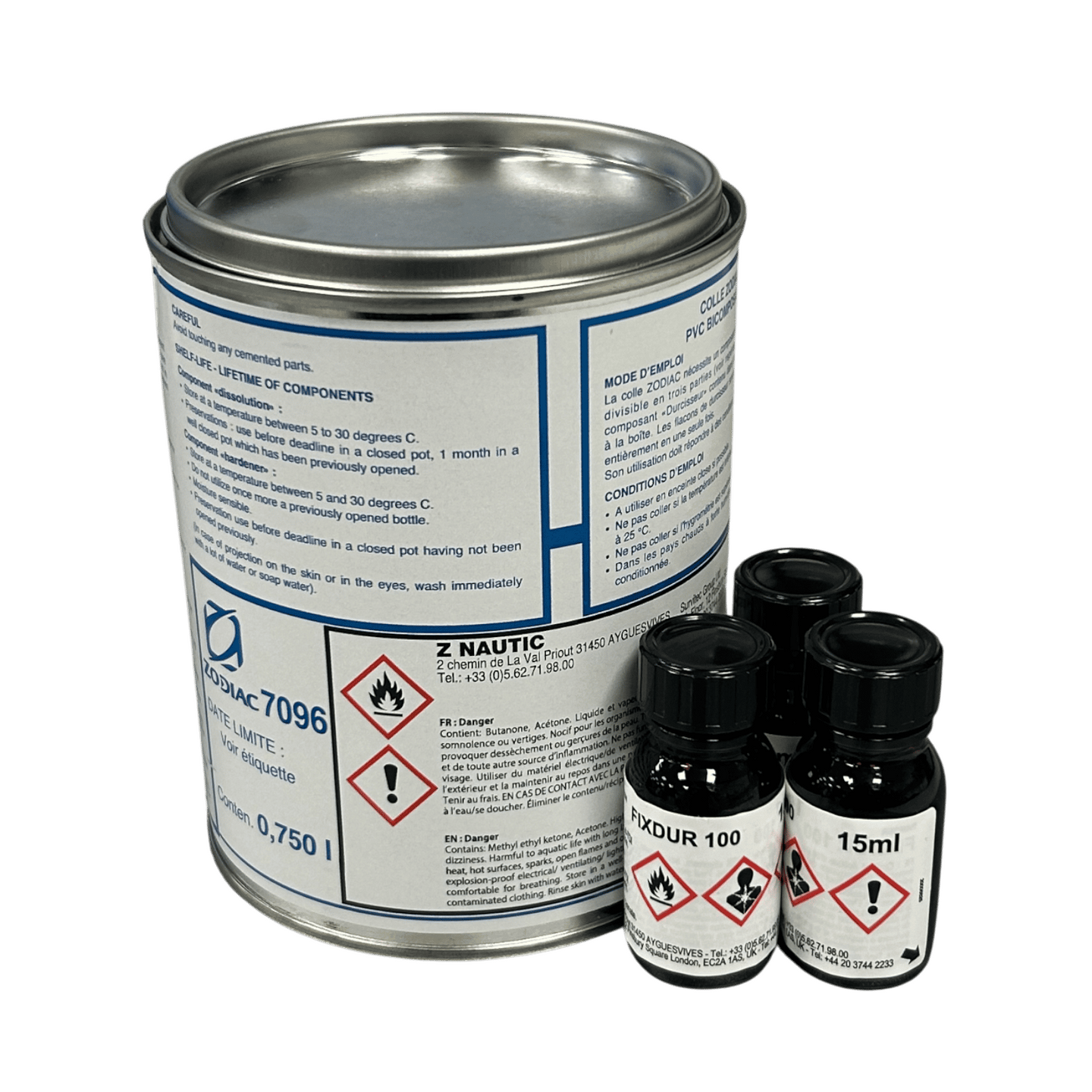 ZODIAC PVC lijm 2-componenten set met harder 750ml