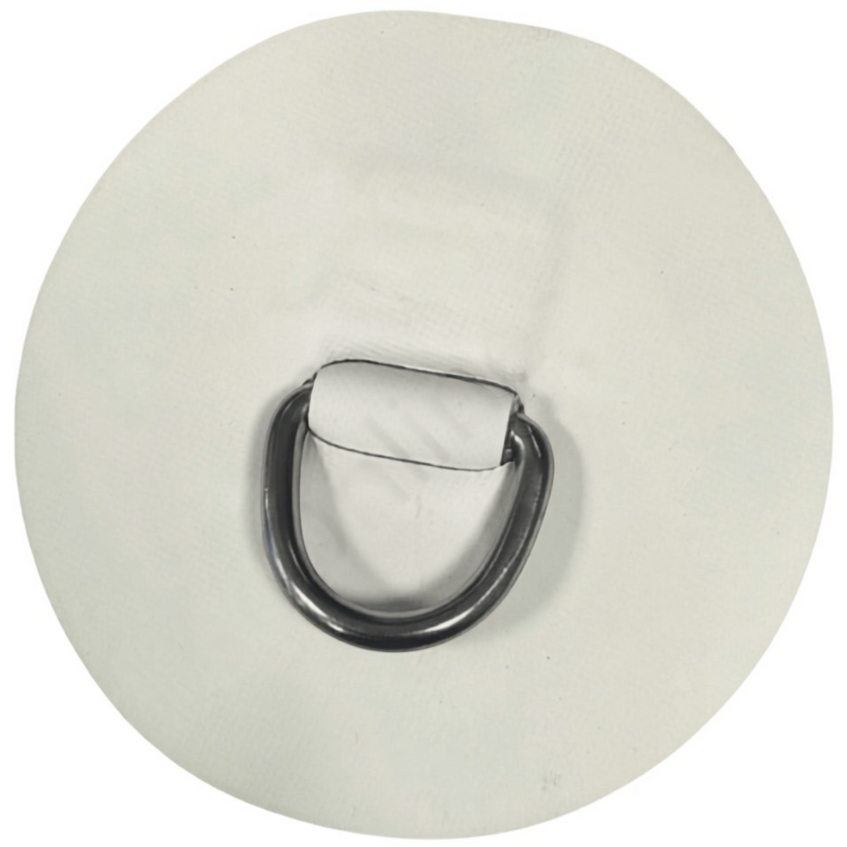 Zodiac Online Shop Z69502 Witte D-ring van 25mm met RVS oog op een ronde Neopreen Hypalon patch voor rubberboten